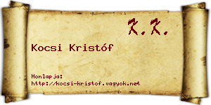 Kocsi Kristóf névjegykártya