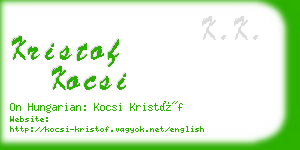 kristof kocsi business card